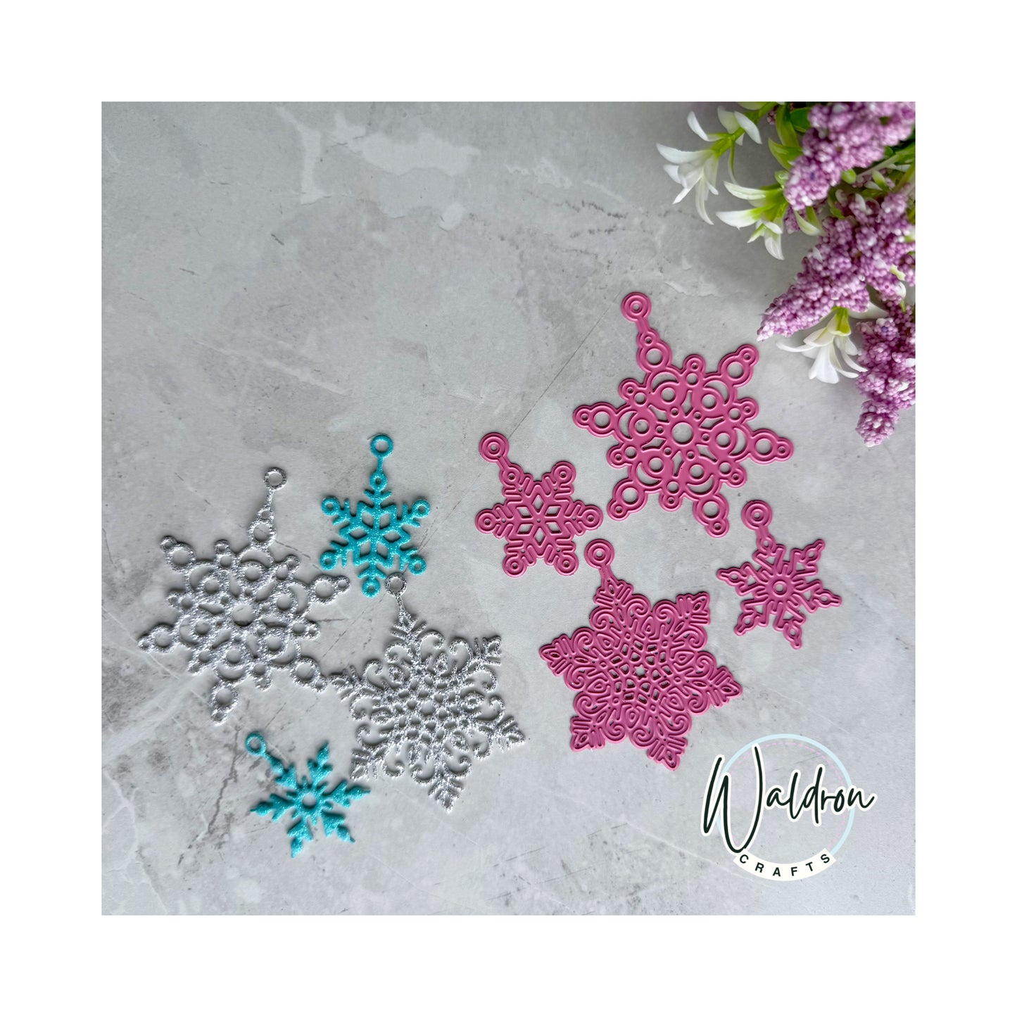 Troquel Copos de Nieve x 4