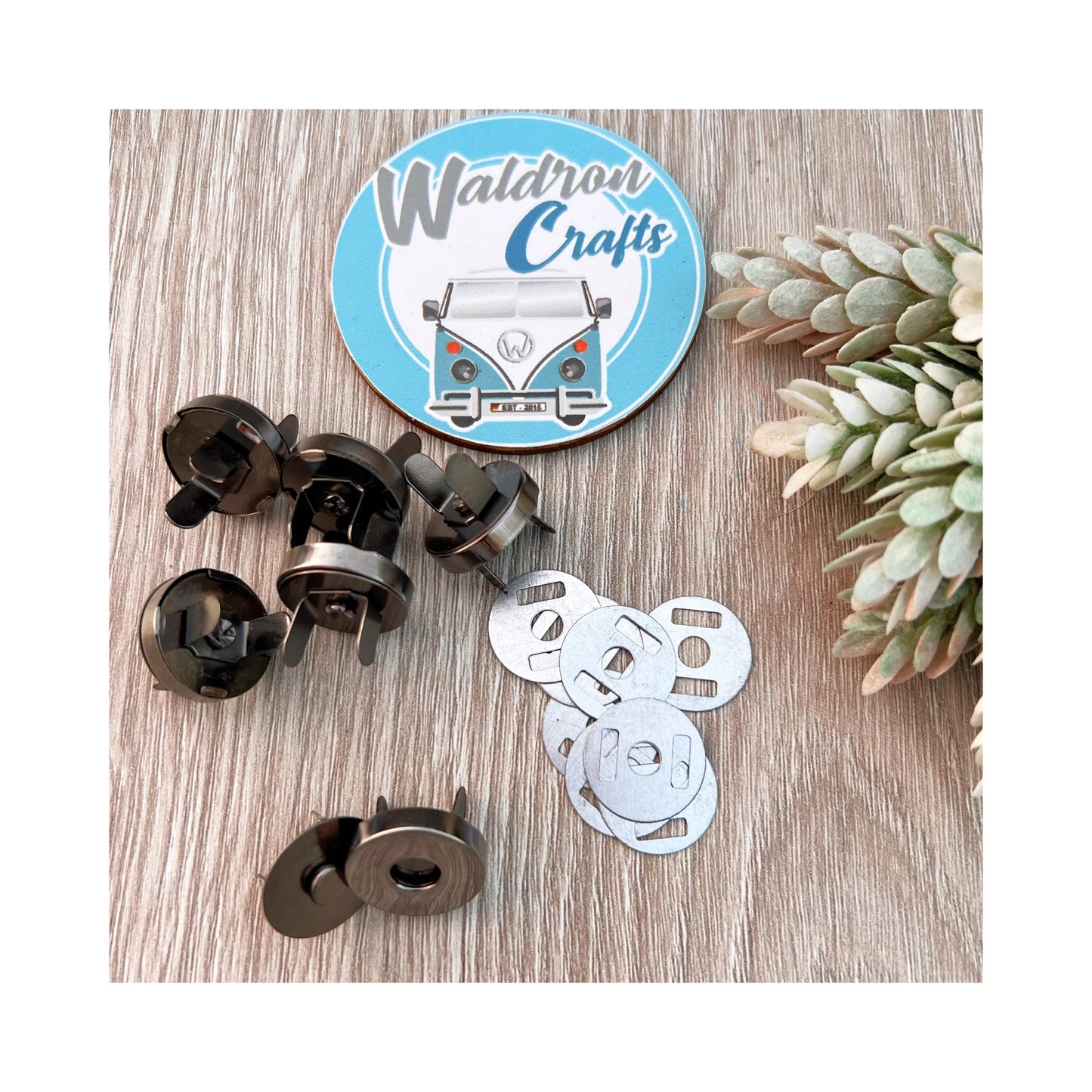 Broche Magnético Gris Oscuro Set x 6