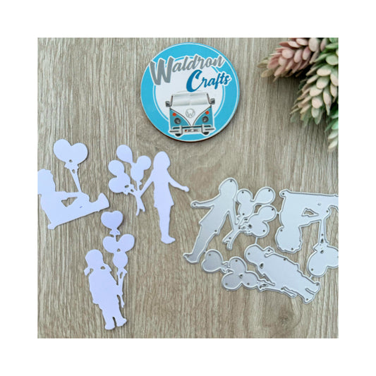 Troquel Siluetas Niños x3