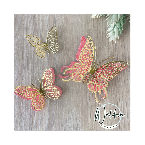 Troquel Mariposa+Fondo x 3