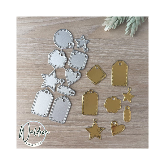 Troquel Tags de Formas Set x 8